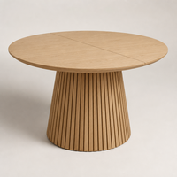 Table à manger moderne extensible en bois de chêne, table extensible ronde à ovale pour petit appartement