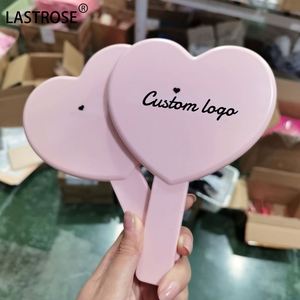 Handheld Pocket Makeup <b>Mirror</b> Vintage Personalized Portable Mini Pink Heart Hand Held Vanity <b>Mirror</b> With Logo - Product Image 1