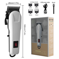 Tondeuse à Cheveux Professionnelle Sans Fil avec Écran LED en ABS, Rechargeable, pour Hommes