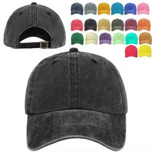 Wholesale Blank Washed Unstructured Low Profile Dad Hat Custom Logo Cotton <b>Plain</b> Strapback Vintage Baseball <b>Cap</b> - Product Image 1