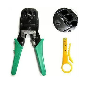 Herramienta de crimpado de red de triple uso RJ11 RJ45, pelacables y crimpadora para instalación de cables Ethernet - Product Image 1