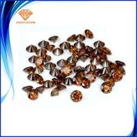 Offre Spéciale – Perles Rondes Ovales Marron de 3 mm en Zircon Cubique Synthétique avec Effet Feu et Jeu de Couleurs pour la Fabrication de Bijoux