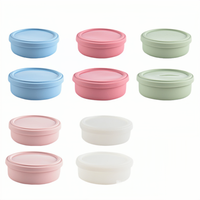 Boîte à lunch bento pliable hermétique en silicone de qualité alimentaire, personnalisable ODM/OEM, avec capacité de 1 à 3 L, réutilisable et compatible micro-ondes