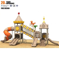 Équipement de terrain de jeu extérieur personnalisé, durable, commercial, à thème forêt et nature, résistant à l'usure, avec toboggan en spirale, tunnel et structure d'escalade pour enfants