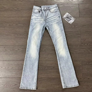 Jeans Boyfriend Ajustados de Mezclilla Elástica con Lavado Vintage Y2K, Adornados con Pedrería, Transpirables, para las Cuatro Estaciones, 100% Algodón - Product Image 5