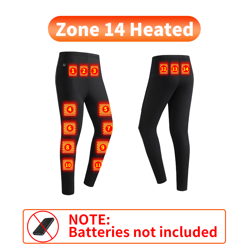 Pantalon chauffant/thermique noir 14 zones