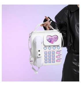 <strong>New</strong> Arrive Fashion Girl's Cute <strong>Design</strong> Telephone Shape PU <strong>Backpack</strong> Creative Idea Style Women Leather Water-proof Shoulder Bag - Product Image 1