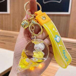 Custom Creative Ice Cream Milk Tea Mini 3D Pvc Keychain Metal Keyring Car Accessories Rubber <b>Key</b> <b>Chains</b> - Product Image 2