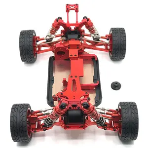 升级数控金属铝底盘框架差速器，适用于Wltoys 144001 144010 144002童车，带轮胎电机齿轮RC汽车零件