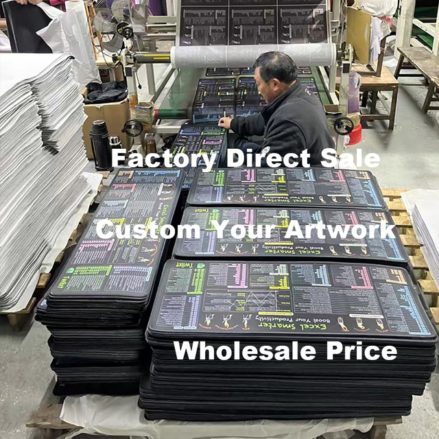 300*800*2MM Stock English Shortcut Keys Software Development Scratch Proof Anti-slip Heat Transfer Printing Oval Mouse Pad
