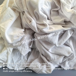 Trapos de Algodón Puro Grado A Blancos para Impresión y Corte, Trapos Industriales de Camiseta para Limpieza - Product Image 4