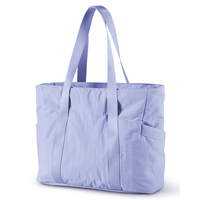Nouveau Style Personnalisable Réutilisable Casual Grande Capacité Solide Couleur Toile Sac Fourre-Tout pour les Femmes