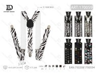 Bretelle da donna con stampa zebrata, larghezza 2,5 cm, fibbia in acciaio, stampa a trasferimento termico - Product Image 3