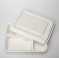 Assiettes jetables écologiques biodégradables et plateau en bagasse à 5 compartiments pour les fêtes - ECOLIFE