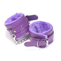 Esposas de felpa peludas, esposas de mano sexuales de cuero, juguetes eróticos para adultos, dispositivos de grillete de sujeción Bdsm, esposas de Bondage SM, equipo de Bondage