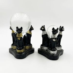 Base de Exhibición de Bola de Cristal Creativa al por Mayor, Adornos de Gato Egipcio Pintados, Artesanías de Resina, Decoración del Hogar - Product Image 4