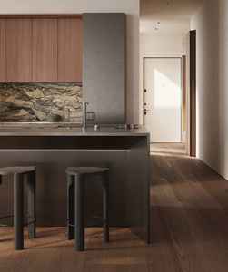 Diseños Modernos de Cocinas de Isla, Gabinetes de Cocina Completos de Metal con Laminado PET Brillante, Muebles de Cocina Modulares que Incluyen Grifo - Product Image 1