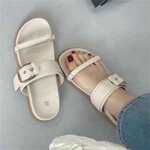 High-Grade Open-Toe Peep Toe Summer Beach <b>Sandals</b> for Women Large Size 35-43 <b>Flat</b> Casual Outdoor Design Spring for Autumn Season - Product Image 1