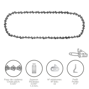 Catena per Motosega 0.325" / 0.050" 1.3 mm / 66 Maglie / 91 P - Product Image 1