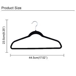 Bán Buôn 45Cm Kích Thước Lớn Áo Móc Áo Non-Slip Phù Hợp Với Quần Áo Màu Đen Đổ Xô Nhung Móc Tiết Kiệm Không Gian Thiết Kế - Product Image 3