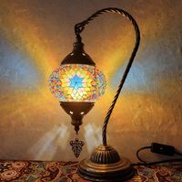 Nouvelle lampe décorative en mosaïque de Marrakech en métal vintage, lampe de table en mosaïque turque