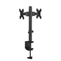 Support de bras double pour moniteur réglable en hauteur 13-32 pouces, fixation sur bureau, pince en C, pour 2 écrans, en acier allié, VESA 75/100 mm, rotation à 360°, vente en gros à prix réduit