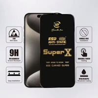 Pour iphone 16 Pro Max S21 S24 Anti Statique Esd Super X Protecteur D'écran En Verre Trempé