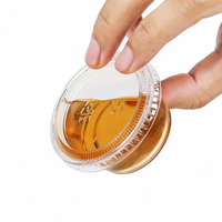 Récipient pour aliments hermétique transparent à paroi unique jetable écologique personnalisé au design moderne couvercle de tasse à sauce rond en plastique à emporter de 2 OZ