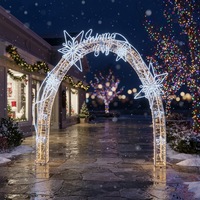Arche lumineuse LED étanche IP65, motif flocon de neige géant, tunnel lumineux commercial extérieur pour Noël