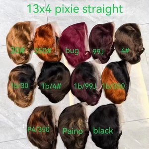 Promotion Perruques Courtes Pixie 13x4 Lace Frontale d'<span class=keywords><strong>oreille</strong></span> à <span class=keywords><strong>oreille</strong></span> Cheveux Humains Vierges Coupe Courte 100 Pièces Vente en Gros - Product Image 6