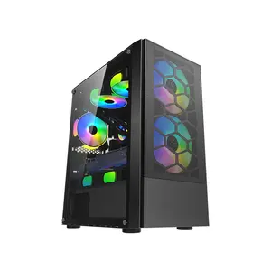 Gaming Case ATX PC-Gehäuse 3.0USB-Computer gehäuse Tower Office Cabinet Support RGB-Lüfter Glasscheiben