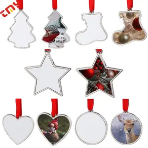 Colgante de esmalte suave de Metal para decoración, árbol de Navidad personalizado, impresión por sublimación, adornos de Navidad personalizados de aluminio