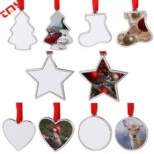 Pendentif en métal émail doux décor arbre <span class=keywords><strong>de</strong></span> noël personnalisé bricolage Sublimation transfert impression aluminium personnalisé ornements <span class=keywords><strong>de</strong></span> noël - Product Image 1
