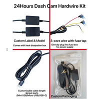 Kit de câblage pour caméra embarquée avec protection contre les basses tensions, adaptateur d'alimentation de voiture DC12V 24V vers DC5V, câble d'alimentation en cuivre PVC pour caméra embarquée DVR