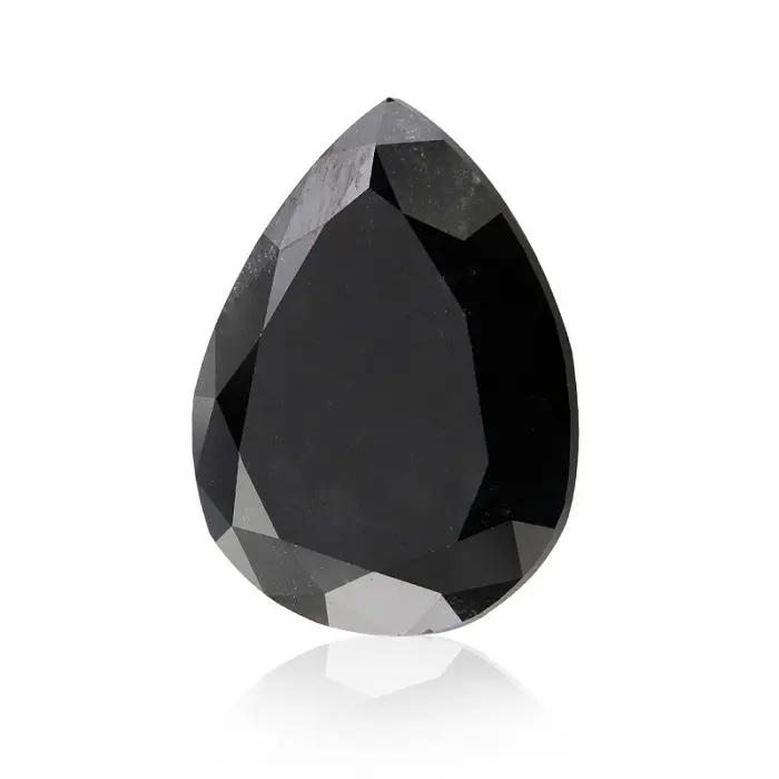 Diamante Negro con forma de pera, 3,91 quilates, 12x8,46x5 MM, corte de Rosa NATURAL AAA