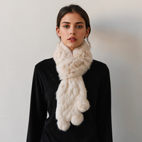 Écharpe en fourrure de lapin tricotée pour femme adulte, style croisé, épaisse et chaude, 85 cm, multifonction, style coréen, cache-cou pour l'automne et l'hiver