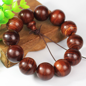 <b>Red</b> Sandalwood Beads 20mm Round Wooden Buddhist <b>Bracelet</b> For Men Jewelry High Density Sinking Water Horizontal Grain - Product Image 4