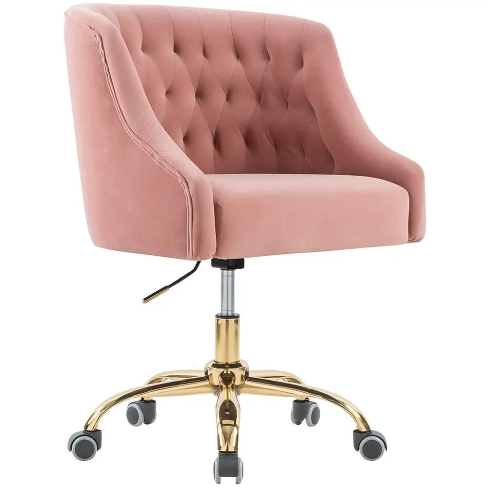 Modern Design Upholstered Shiny Swivel Base Home Office Task Chair