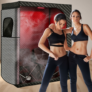 ZT Folding 2 Person Infrared <b>Sauna</b> <b>Room</b> Indoor Relax Steam Portable <b>Sauna</b> Box for Home Full Body Black Foldable Design - Product Image 1