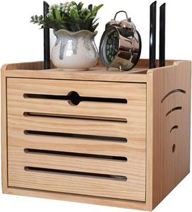 Su misura in legno mensola di stoccaggio a parete cavi scatola e staffa del router muro legno cavo muro scatola filo marrone scatole di stoccaggio - Product Image 4