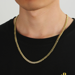 Collana in Acciaio Inossidabile Placcato Oro 14K, Catena 5mm, Accessori Moda Hip-Hop per Uomo e Donna, Gioielli Impermeabili, Catena Cubana Miami - Product Image 6