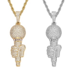 BES classico placcato oro placcato in rame Micro Set zircone torce uomo Hip Hop Memorial collana con ciondolo gioielli Hip Hop - Product Image 1