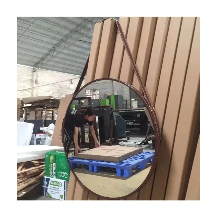 Ayna duvara monte için foshan mirros fabrika özel kemer ayna deri kemer