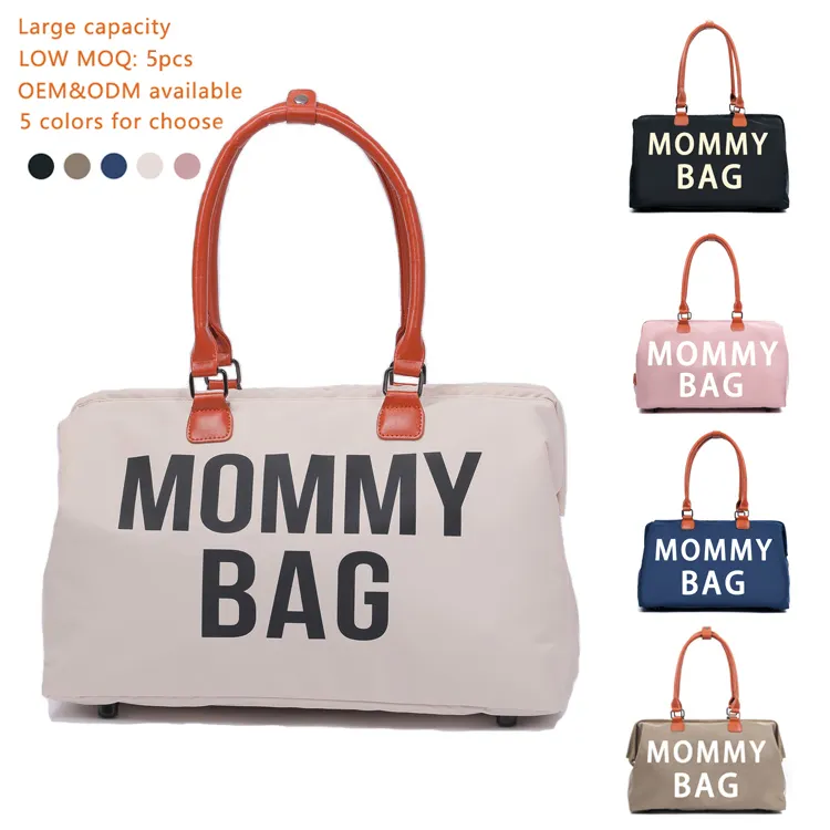 Amazon factory Wholesale Multi-function Fashion large tote baby diaper bag nappy bag mommy bags for travel