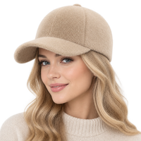 Casquette de baseball en fausse fourrure de vison, logo personnalisé, unisexe, 6 panneaux, visière incurvée, sangle réglable, chapeau chaud et coupe-vent pour l'hiver