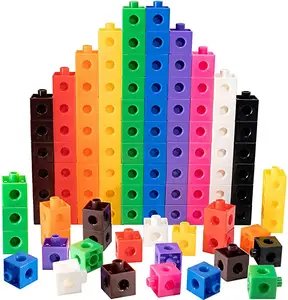 100 Piece Linking Cubes Set for Counting, Sorting, STEM, Connecting Math Educational Toy for Preschool