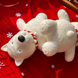 Jouet sensoriel géant en silicone pour Noël et les anniversaires, adorable chien West Highland Terrier lesté et souple, pour les plus de 14 ans - Product Image 3