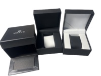 Boîte en cuir PU noir de haute qualité, fabriquée à la main, pour un seul montre, avec insert en coussin personnalisé, cadeau