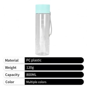 Botella de Agua Transparente Personalizada de Gran Capacidad con Logotipo Impreso, Botella de Plástico Transparente para Beber Agua con Cuerda - Product Image 4