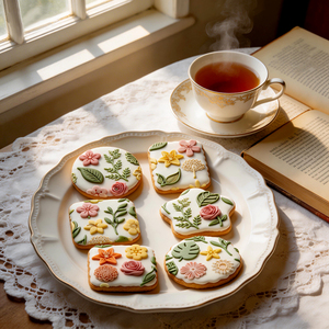 Jolies <span class=keywords><strong>emporte</strong></span>-pièces à biscuits, formes variées : rectangle, étoile dentelée, carré, rond, fleur, rouleau à texture herbe. - Product Image 6